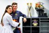 ABU DHABI, UNITED ARAB EMIRATES - NOVEMBER 20: Race winner Max Verstappen of the Netherlands and Oracle Red Bull Racing and Kelly Piquet pose for a photo after the F1 Grand Prix of Abu Dhabi at Yas Marina Circuit on November 20, 2022 in Abu Dhabi, United Arab Emirates. (Photo by Mark Thompson/Getty Images) // Getty Images / Red Bull Content Pool // SI202211202952 // Usage for editorial use only //